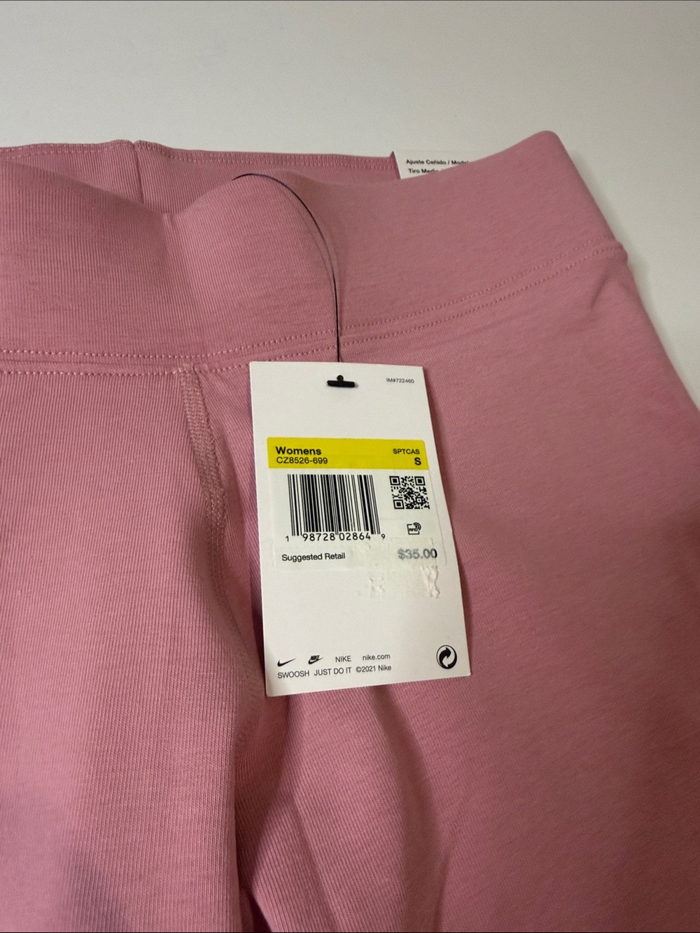 Nike Women's Dusty Rose Bike Shorts Mid-Rise - Picture 3 of 8